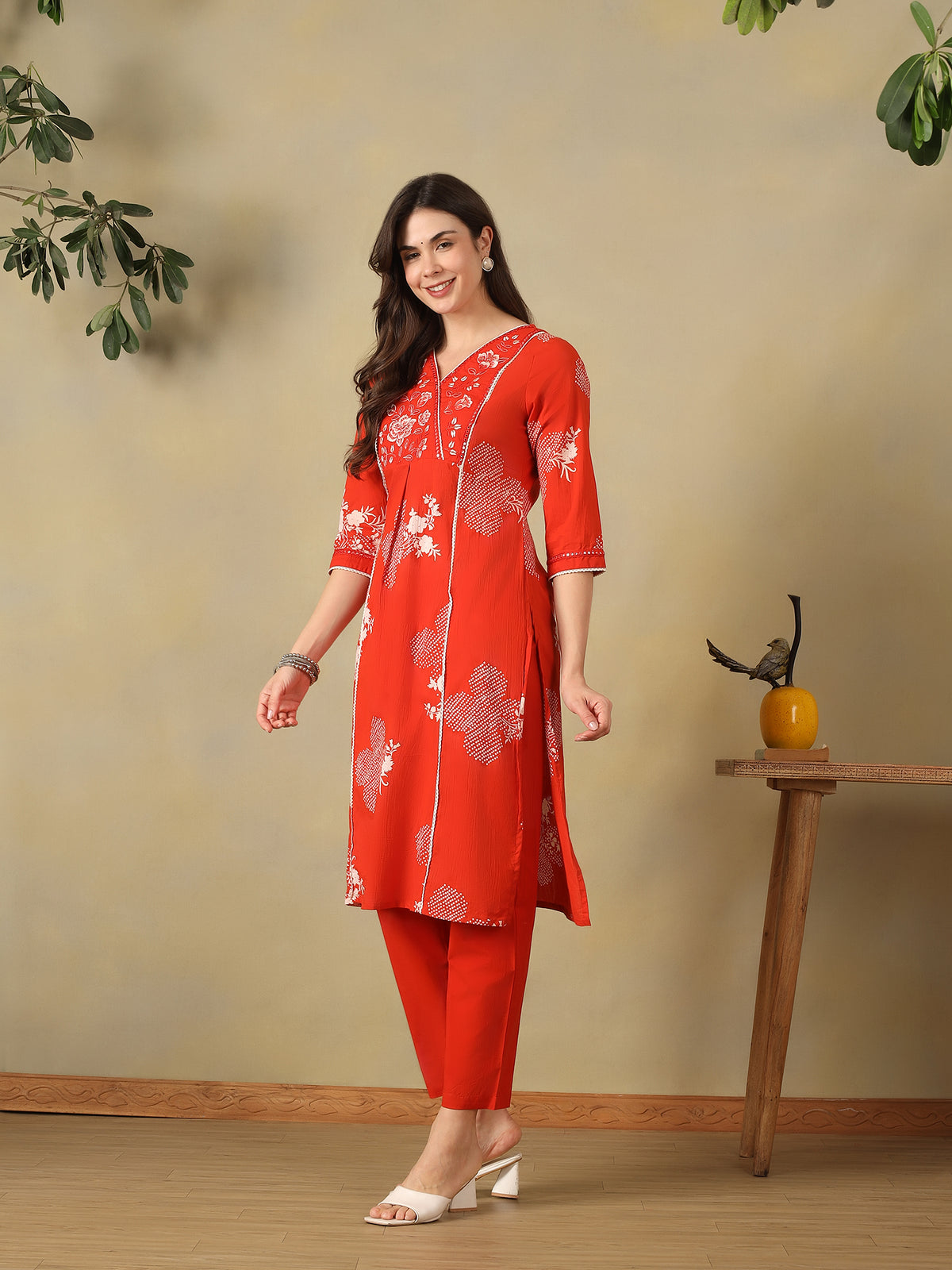 Mamicha Orange Ethnic Set