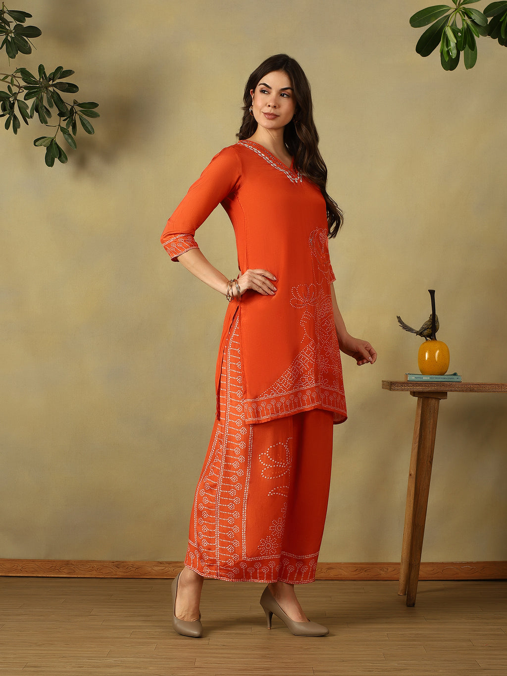 Mamicha Orange Kurta Set