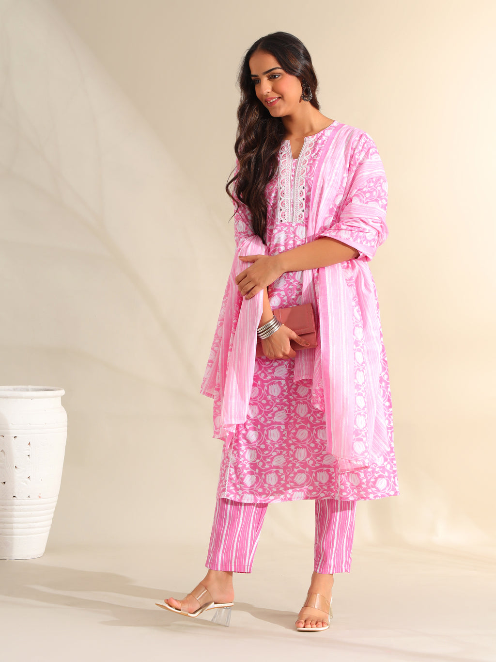 Ruhi Rose-Vine Tulip Suit Set