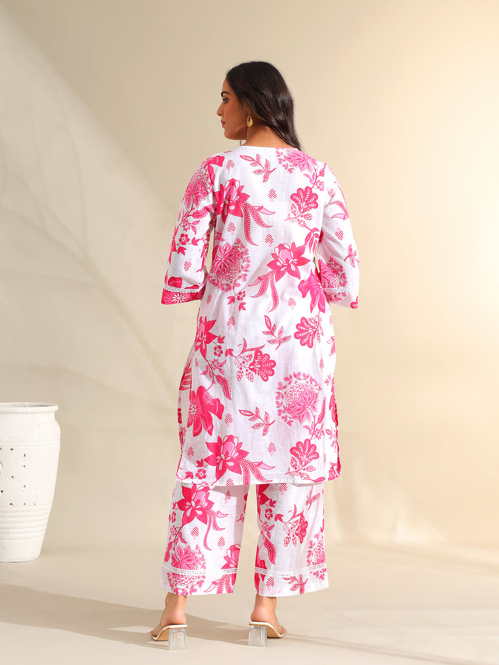 Jiya Magenta Bloom Kurta Set