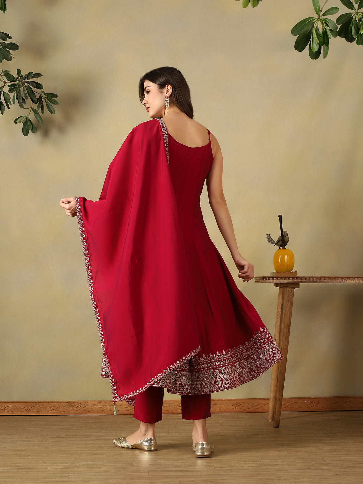 Mamicha Maroon Ethnic Set