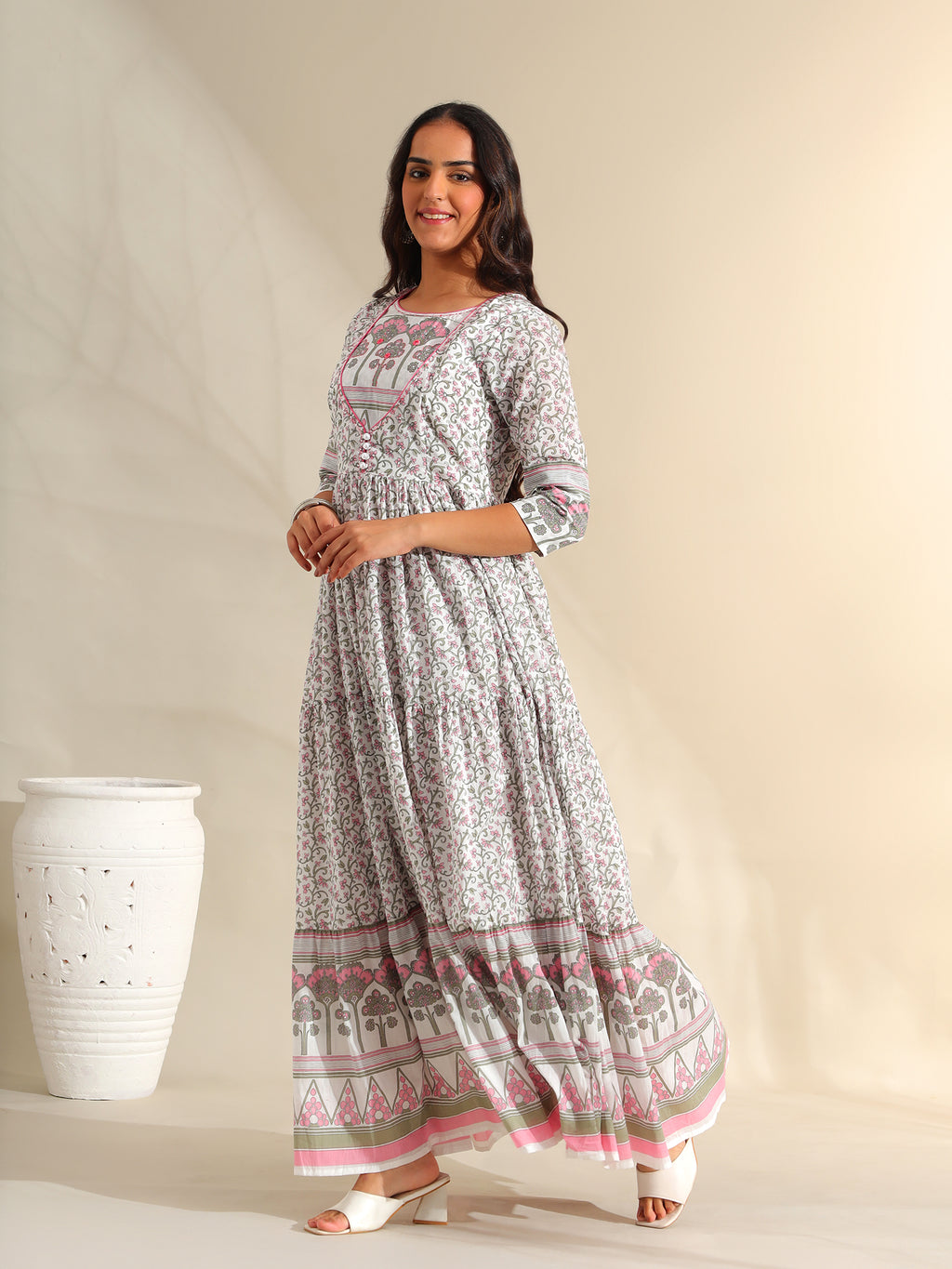 Mihika Tiered Floral Maxi Dress