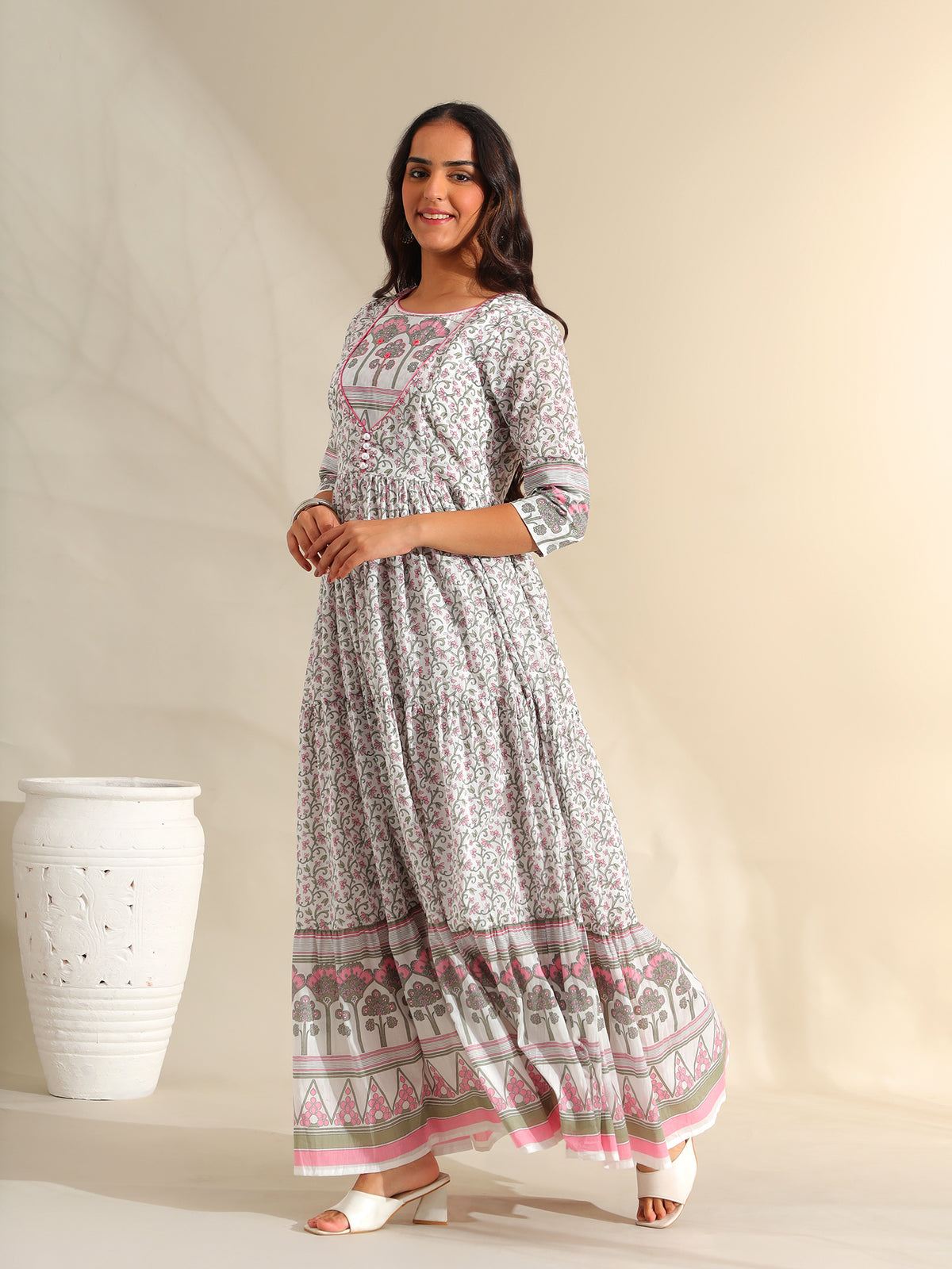Mihika Tiered Floral Maxi Dress
