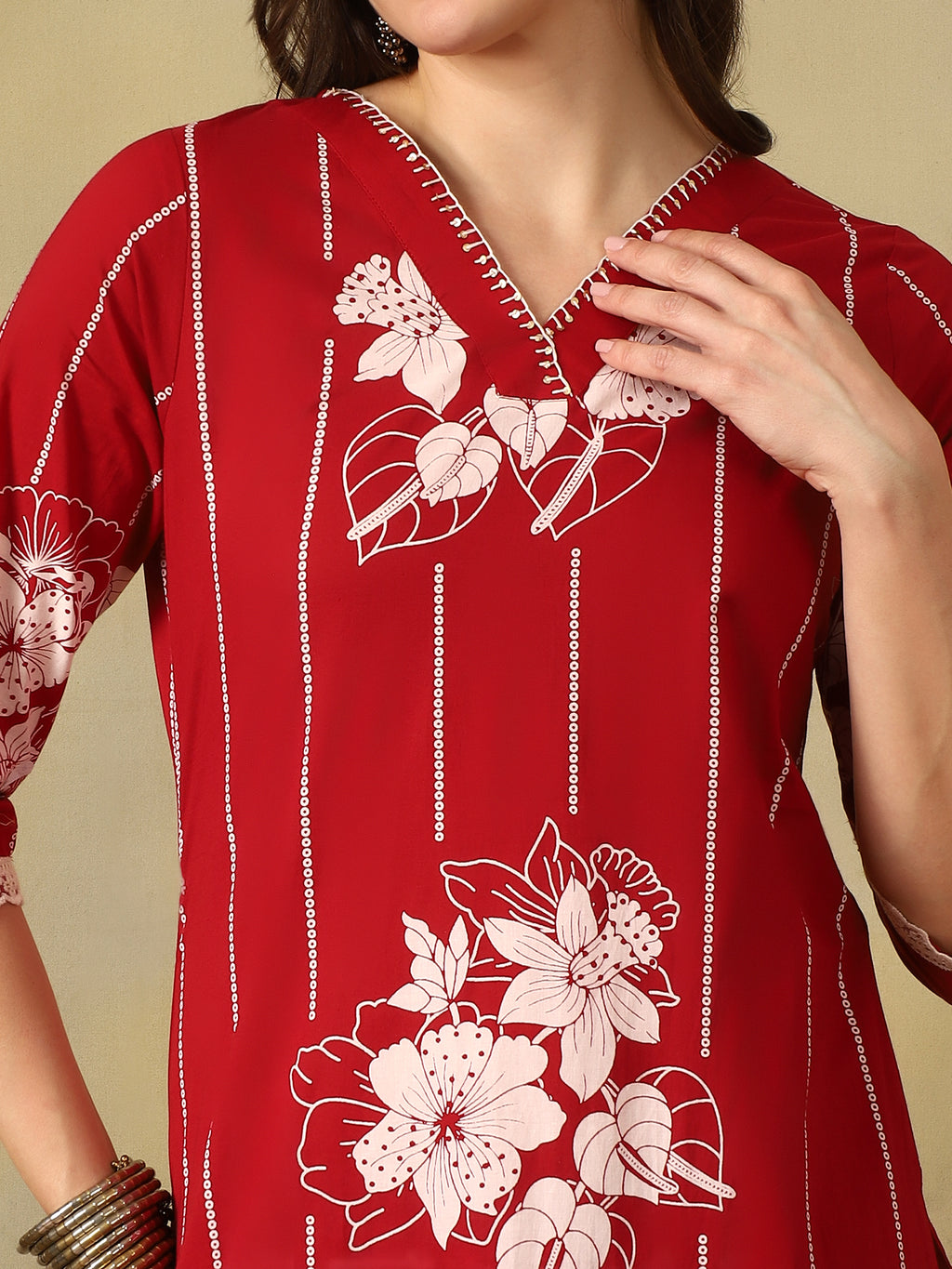 Mamicha Maroon Ethnic Set