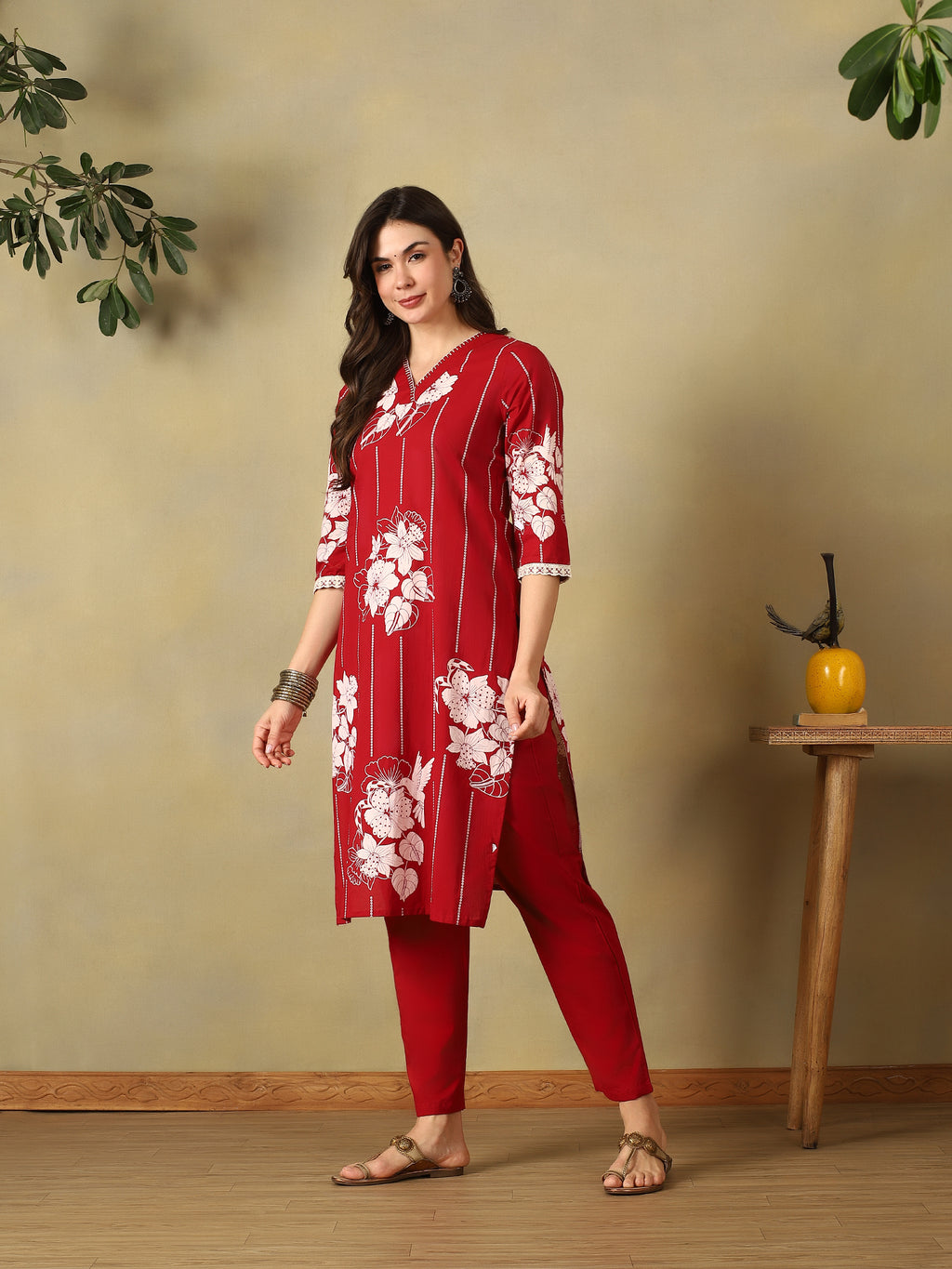 Mamicha Maroon Ethnic Set