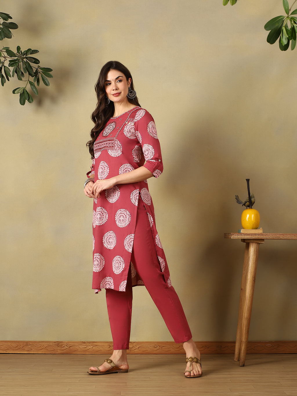 Mamicha Maroon Ethnic Set