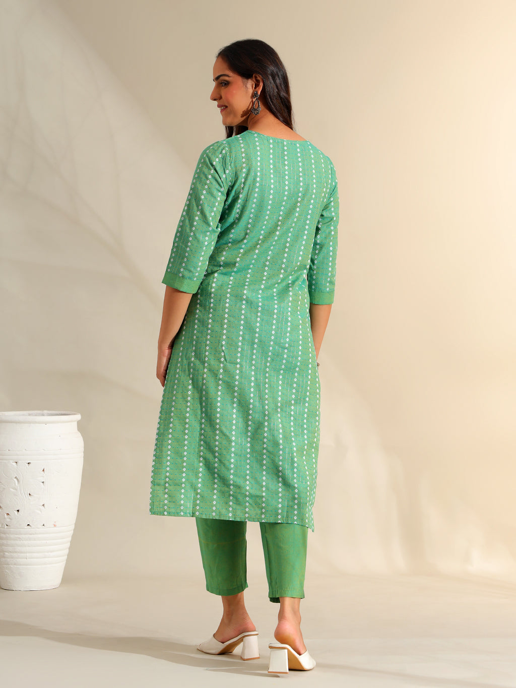 Shanvi Sea-Mist Bandhani Kurta Set