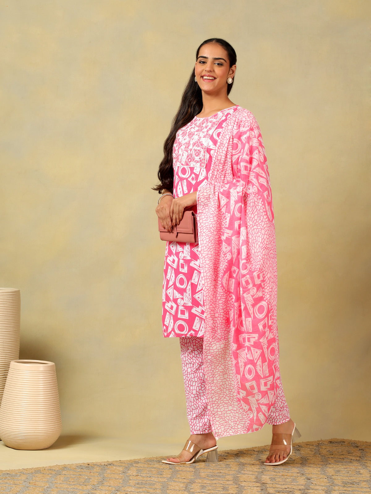 Ananya Geometric Block Print Kurta Set