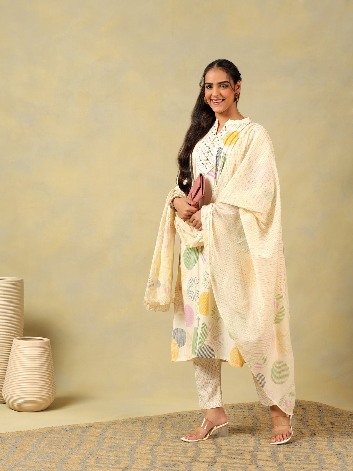 Tara Pastel Orb Print Suit Set