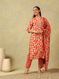 Advika Crimson Abstract Suit Set