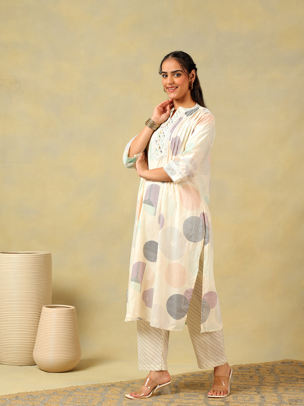 Pari Pastel Orb Print Suit Set