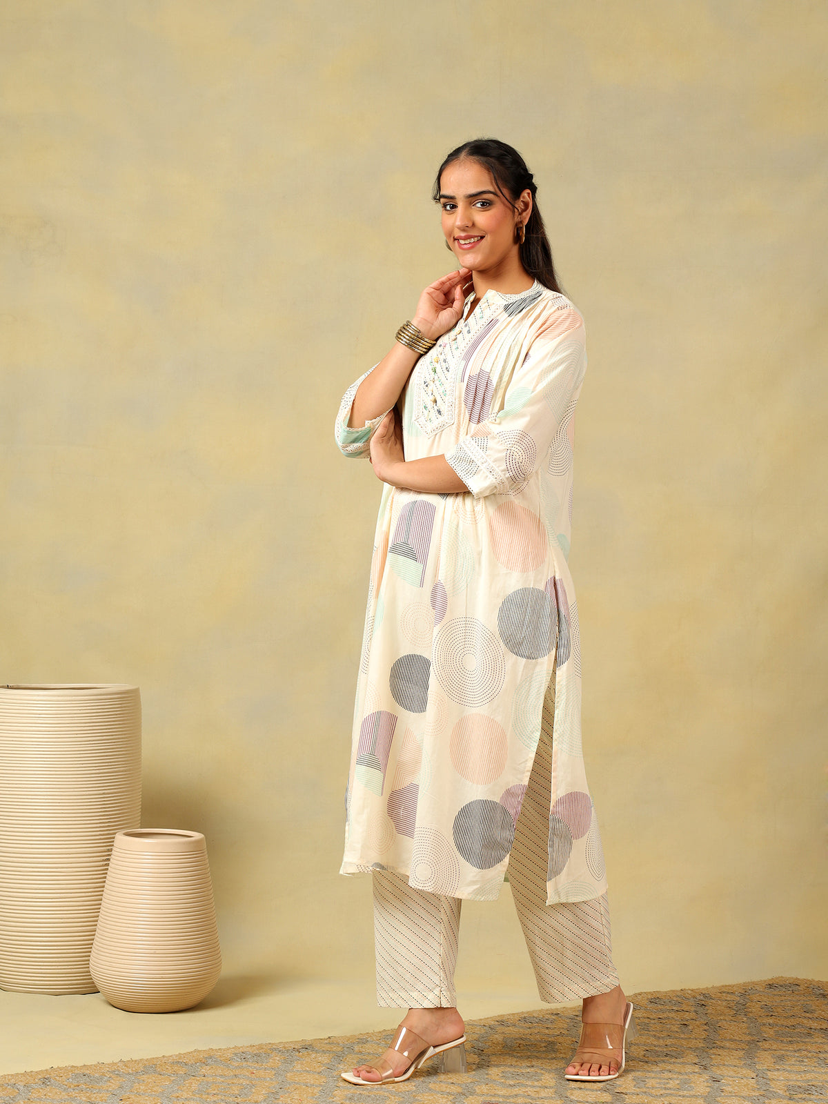 Pari Pastel Orb Print Suit Set