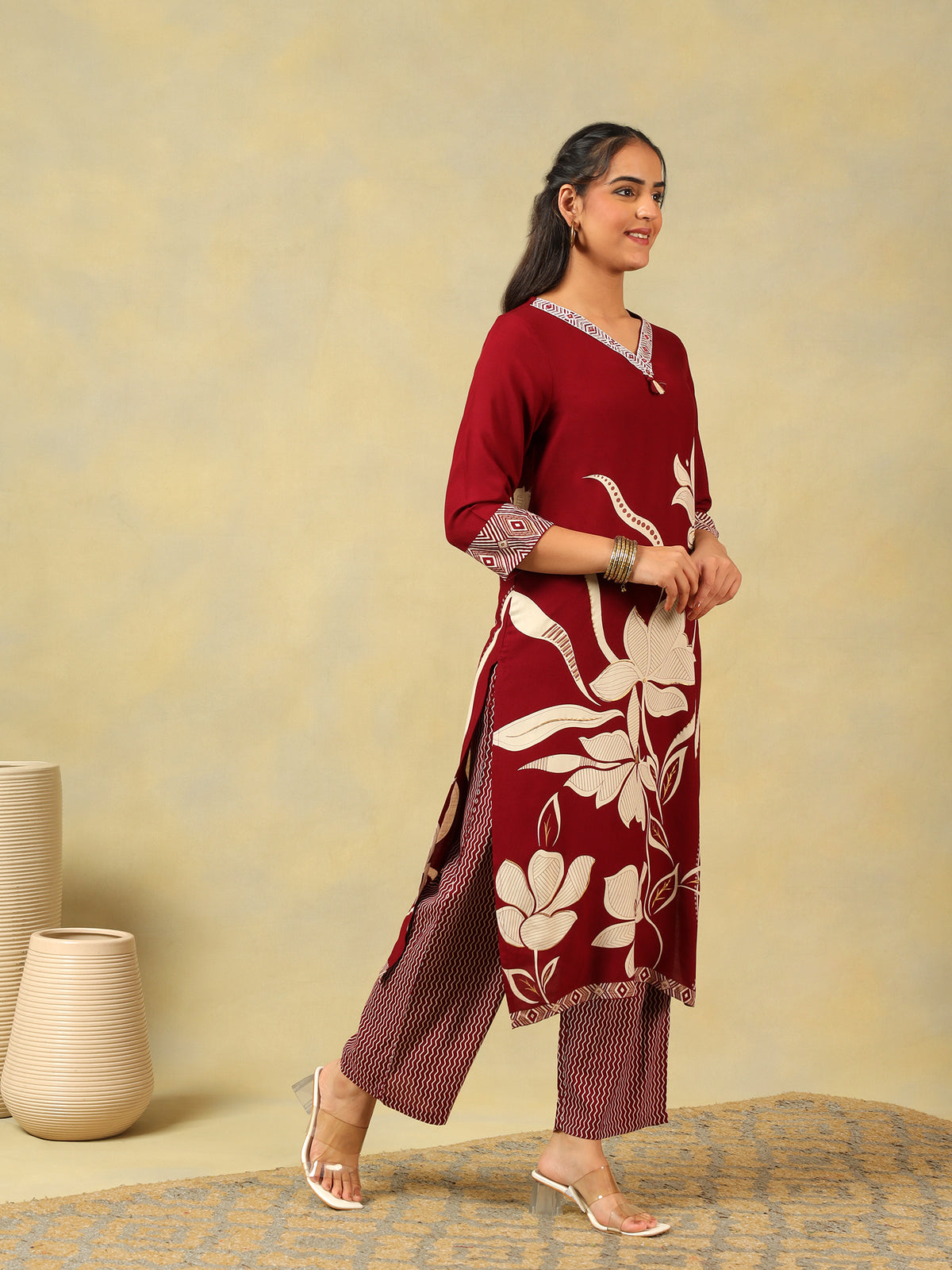 Ishani Maroon Lily Kurta Set