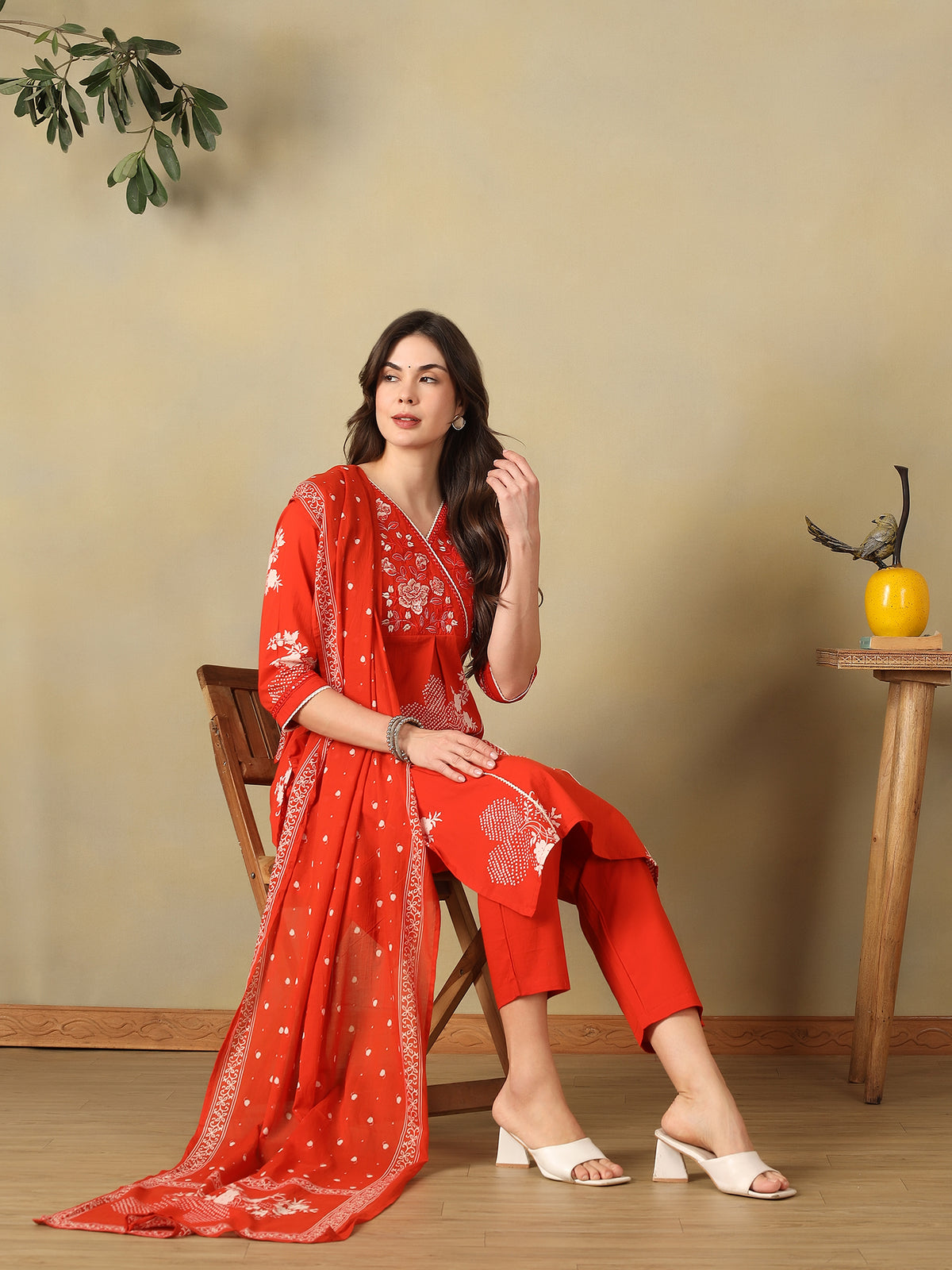 Mamicha Orange Ethnic Set