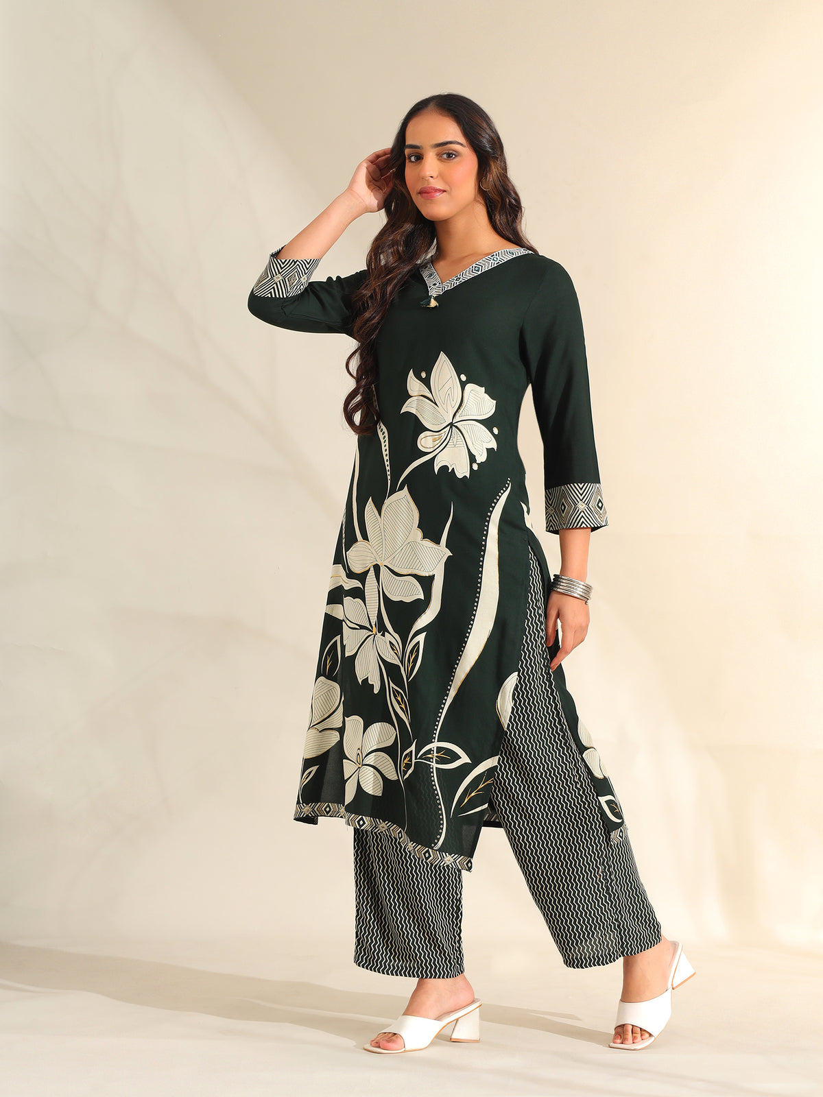 Zara Emerald Lily Kurta Set