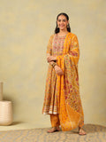 Amara Mustard Floral Anarkali Suit Set