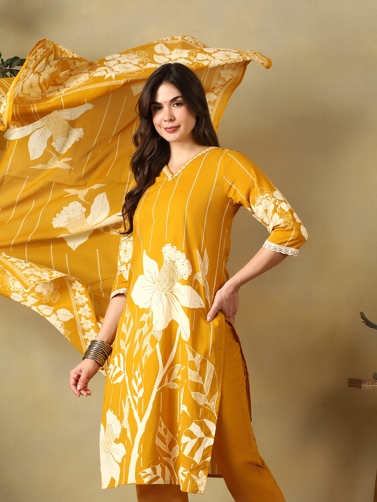 Mamicha Mustard Ethnic Set