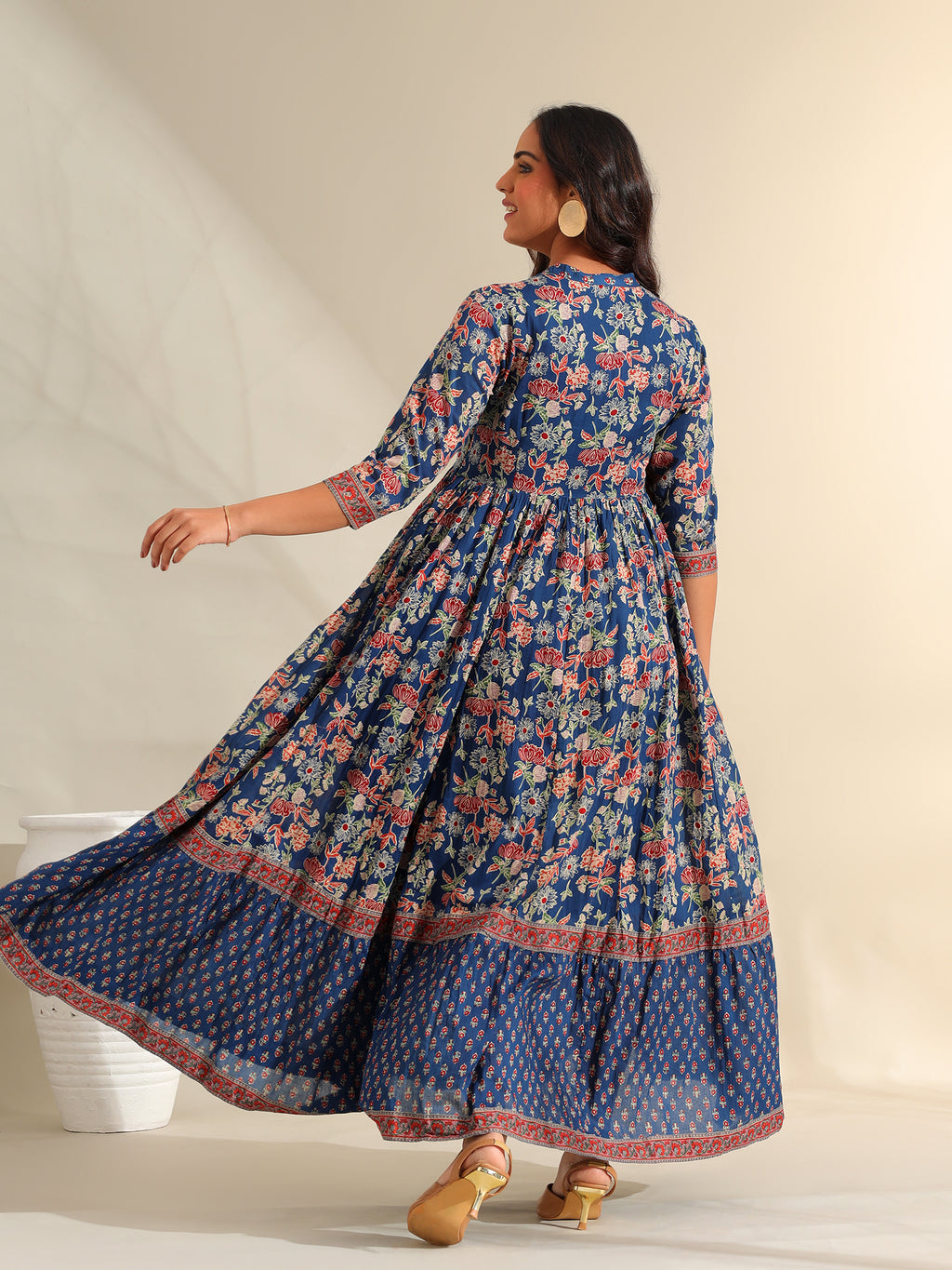 Ziva Indigo Botanical Anarkali