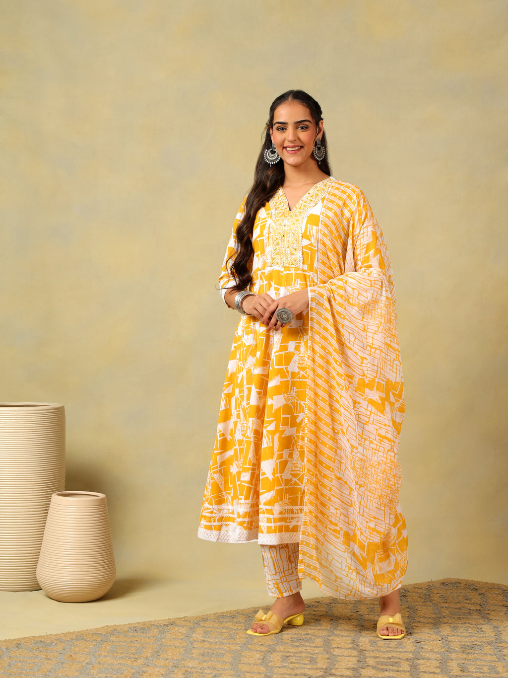 Jiya Radiant Abstract Anarkali Suit Set