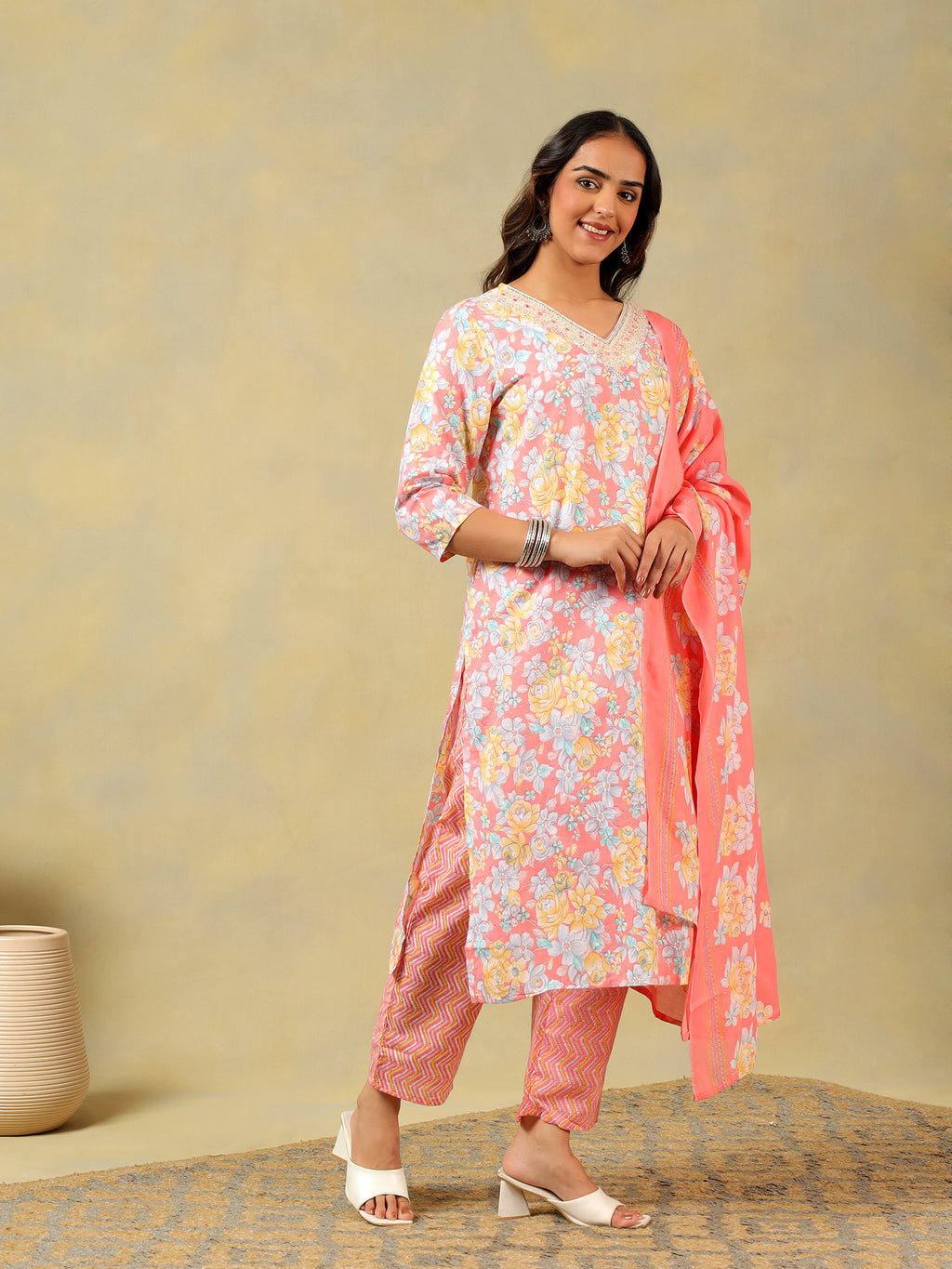 Kyra Peach Blossom Suit Set