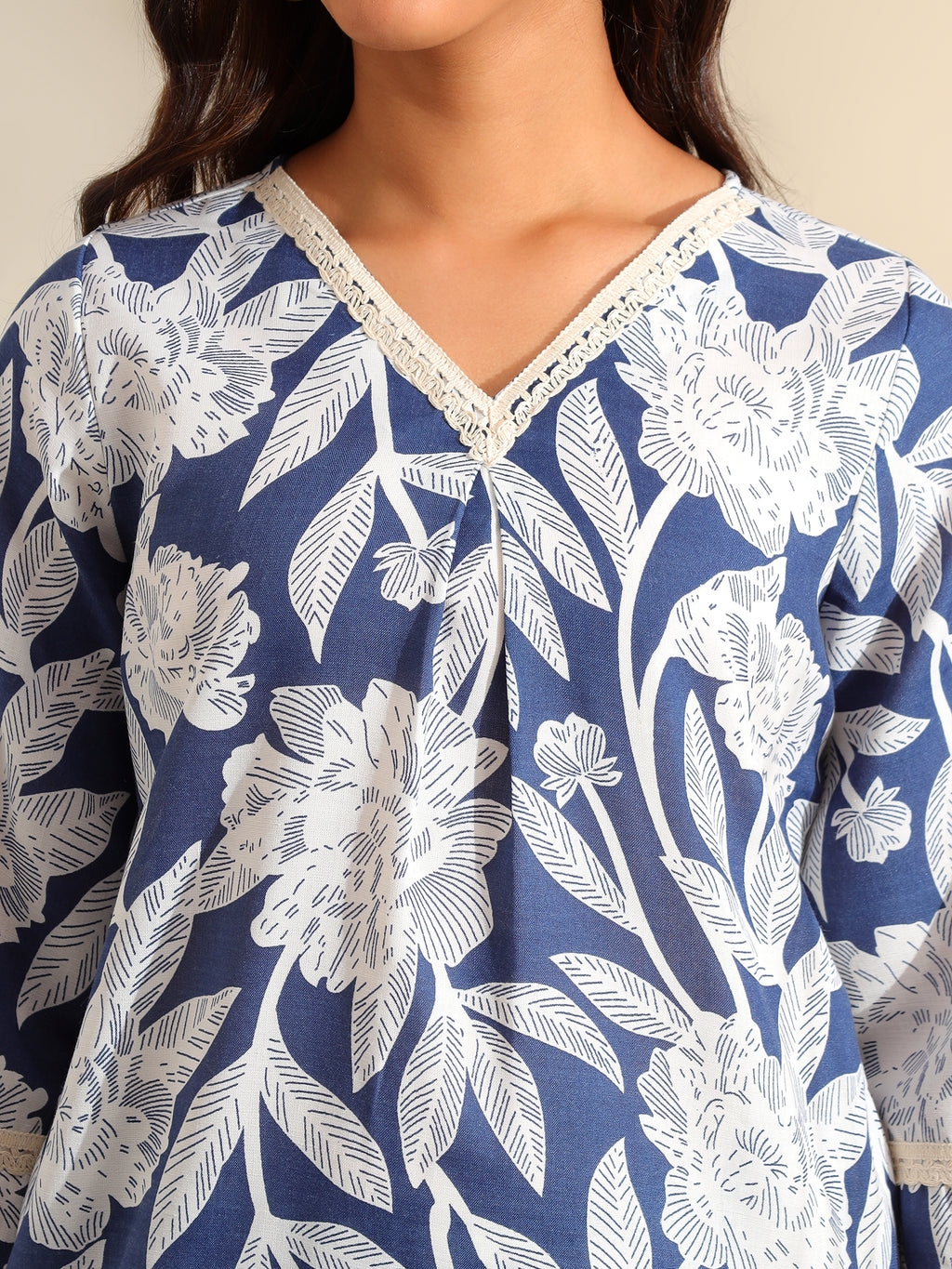 Meera Indigo Bloom Kurta Set
