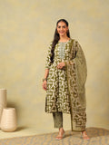 Vaani Olive Abstract Suit Set
