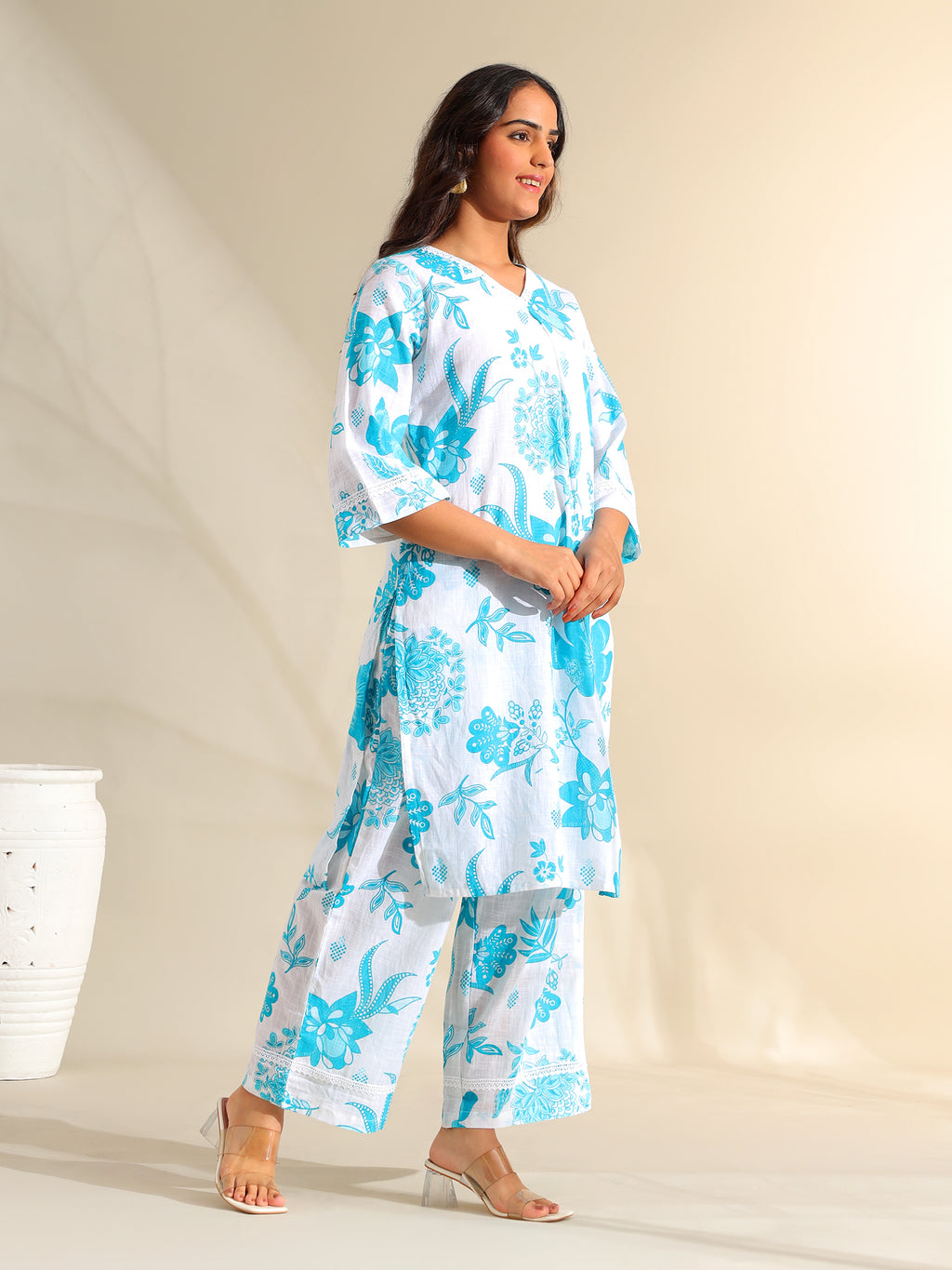 Diya Azure Floral Dream Kurta Set
