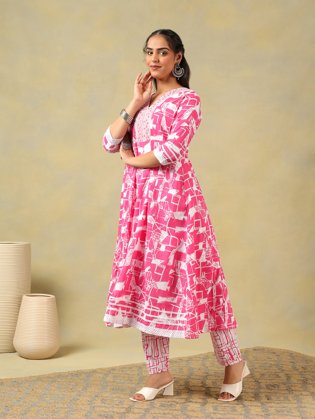 Ishani Radiant Abstract Print Anarkali Suit Set