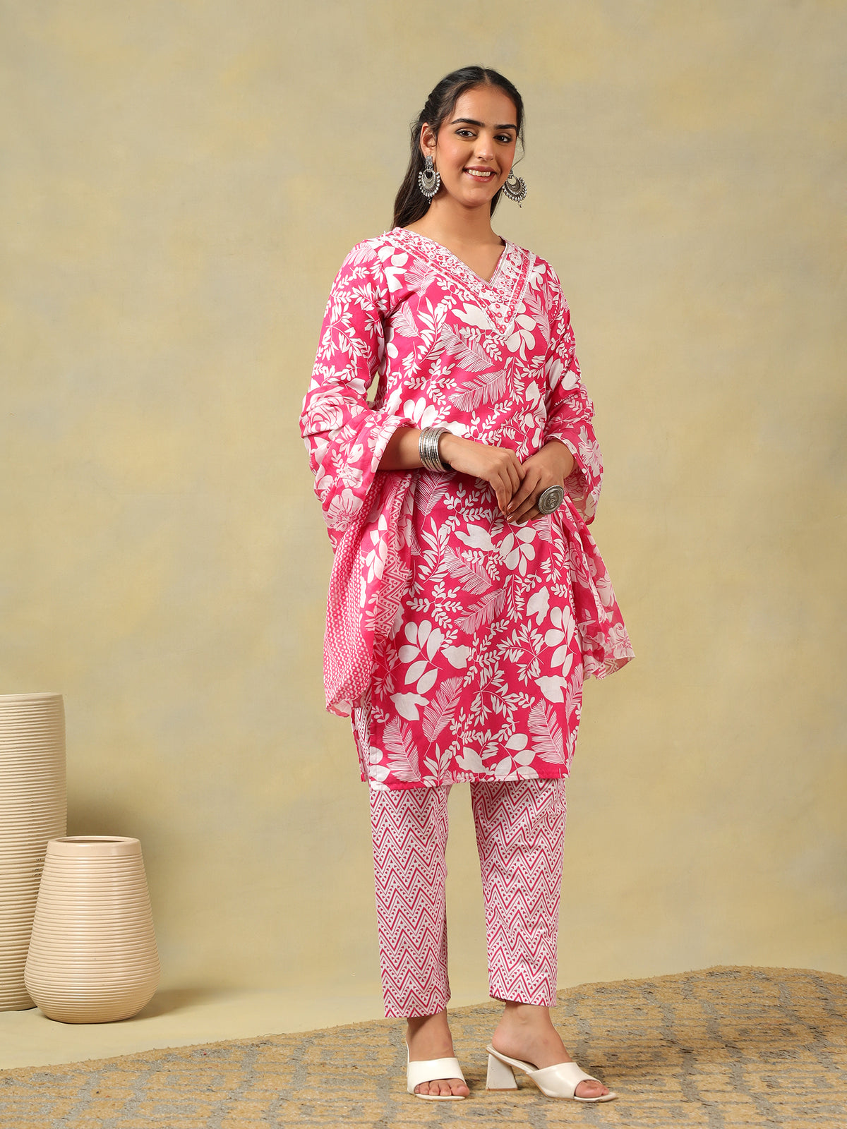 Meher Floral Block Print Kurta Set