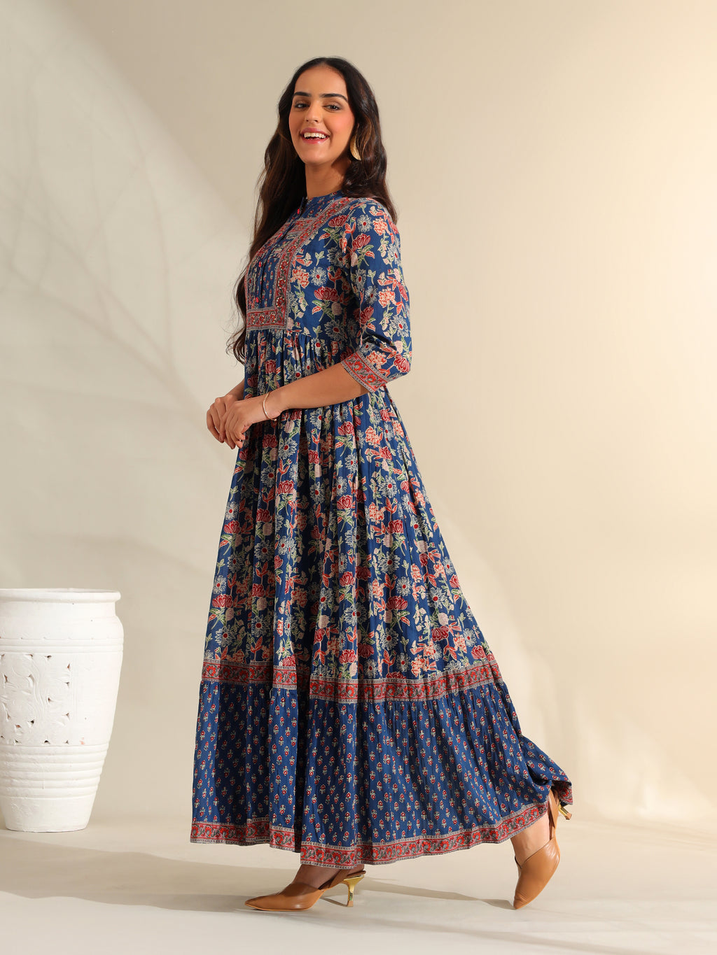 Ziva Indigo Botanical Anarkali