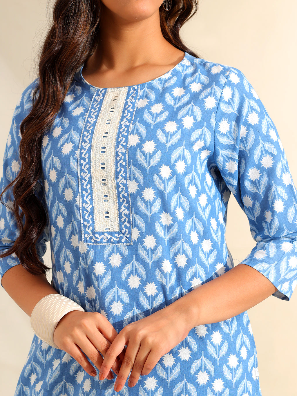 Inara Cerulean Floral Suit Set