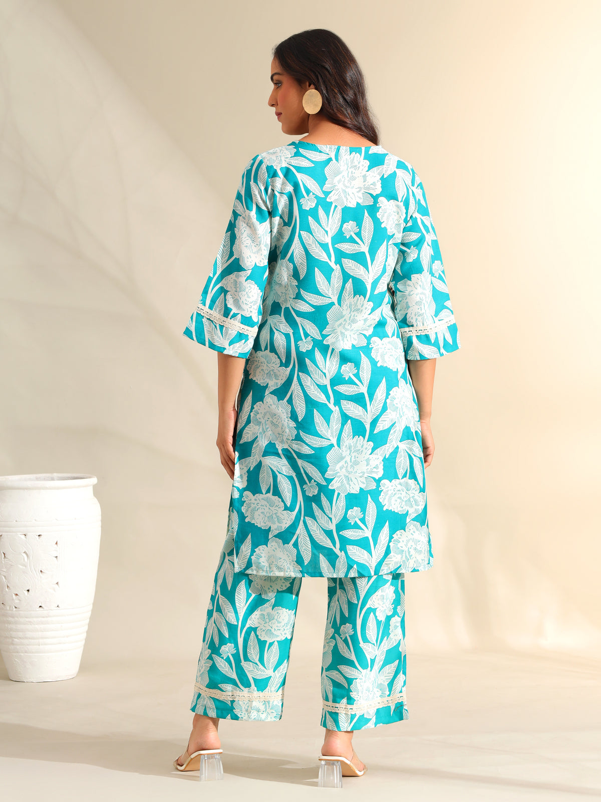 Kavya Deep Sea Floral Kurta Set
