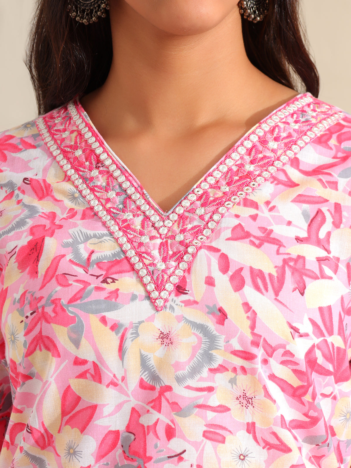 Ahana Rosewater Floral Suit Set