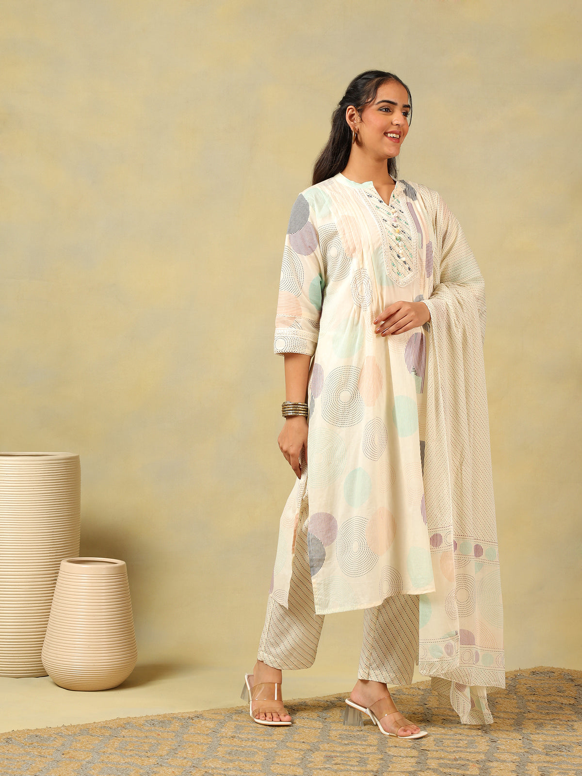 Pari Pastel Orb Print Suit Set