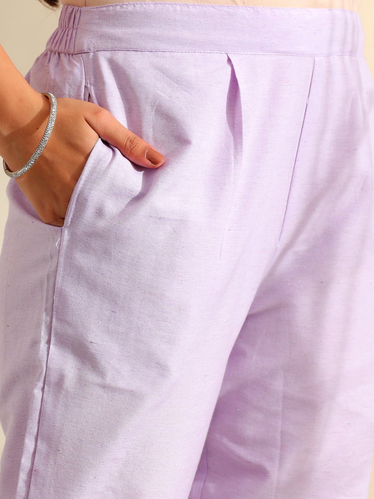 Sia Lavender Zari Stripe Kurta-Set