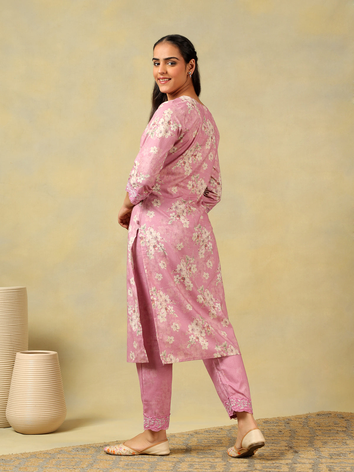 Lavanya Lilac Floral Garden Kurta-Set