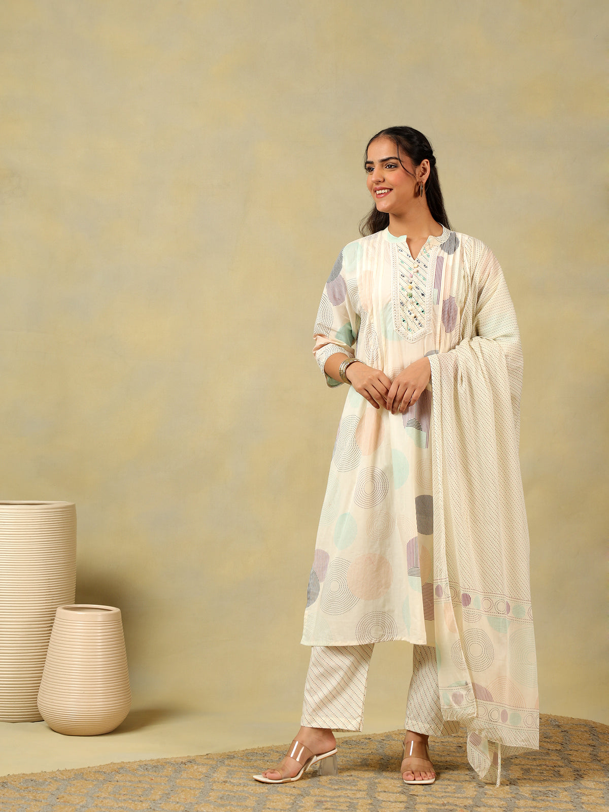 Pari Pastel Orb Print Suit Set