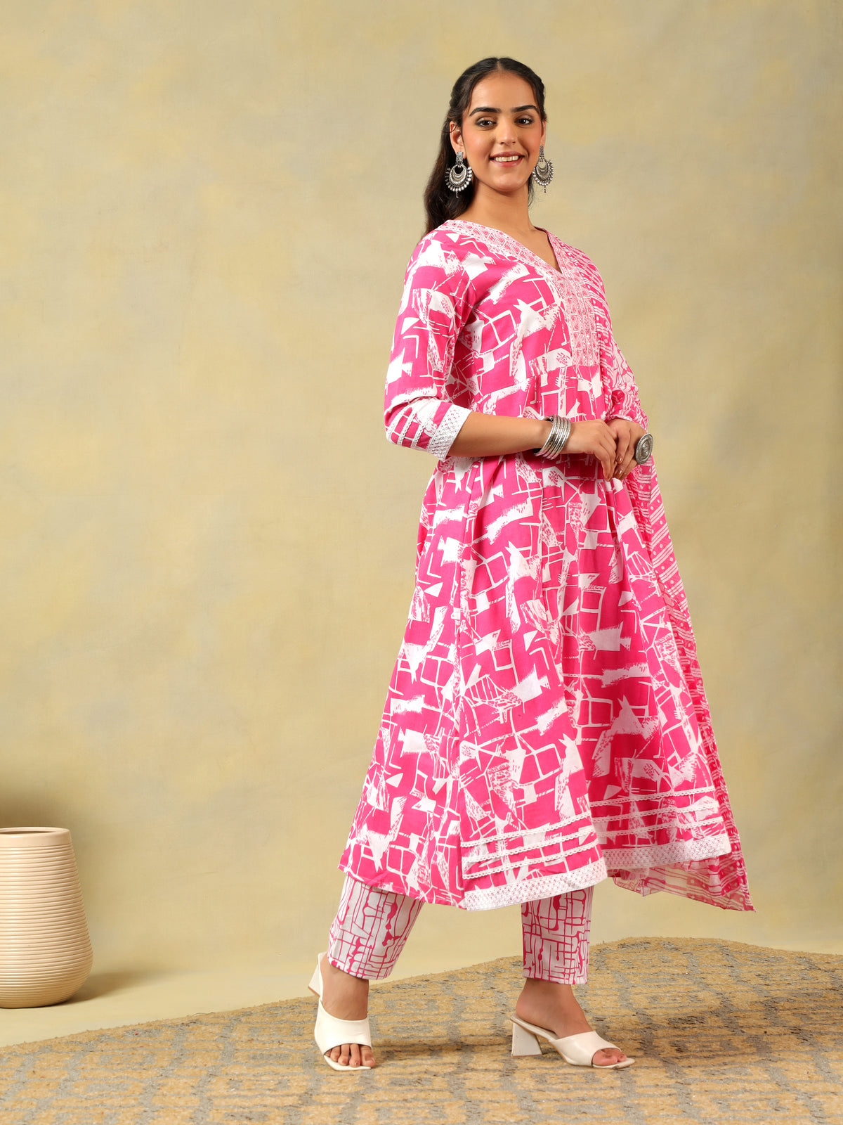 Ishani Radiant Abstract Print Anarkali Suit Set