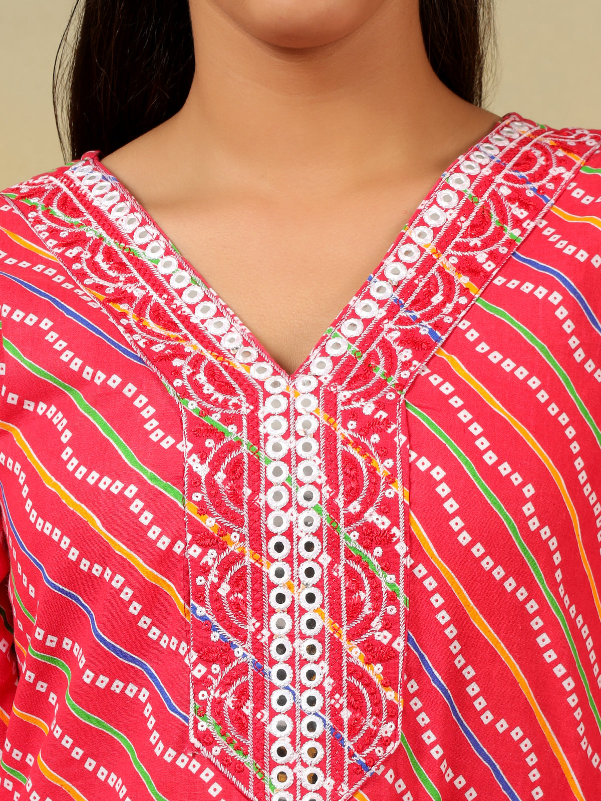 Crimson Leheria Fusion Kurta Set
