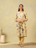 Kimaya Ochre Floral Bloom Kurta-Set