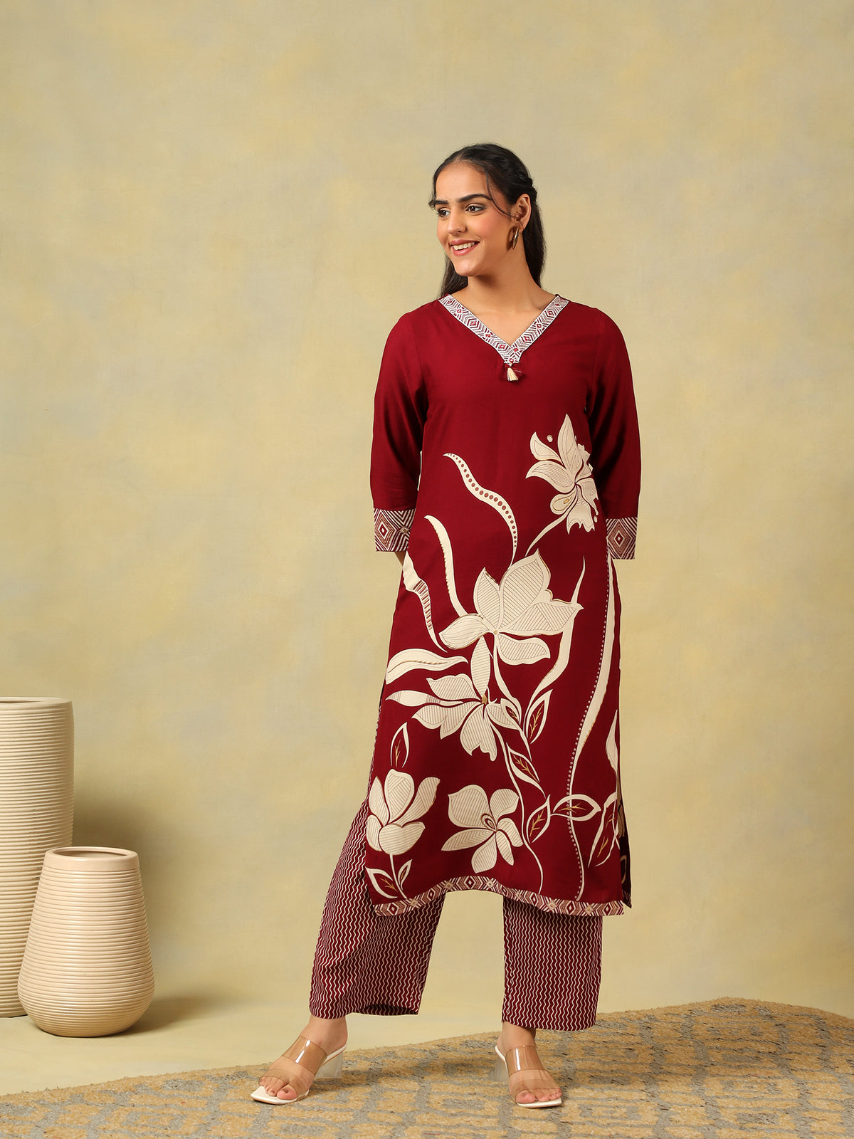 Ishani Maroon Lily Kurta Set