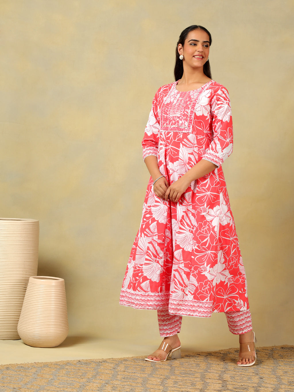 Zoya Lush Floral Anarkali Suit Set