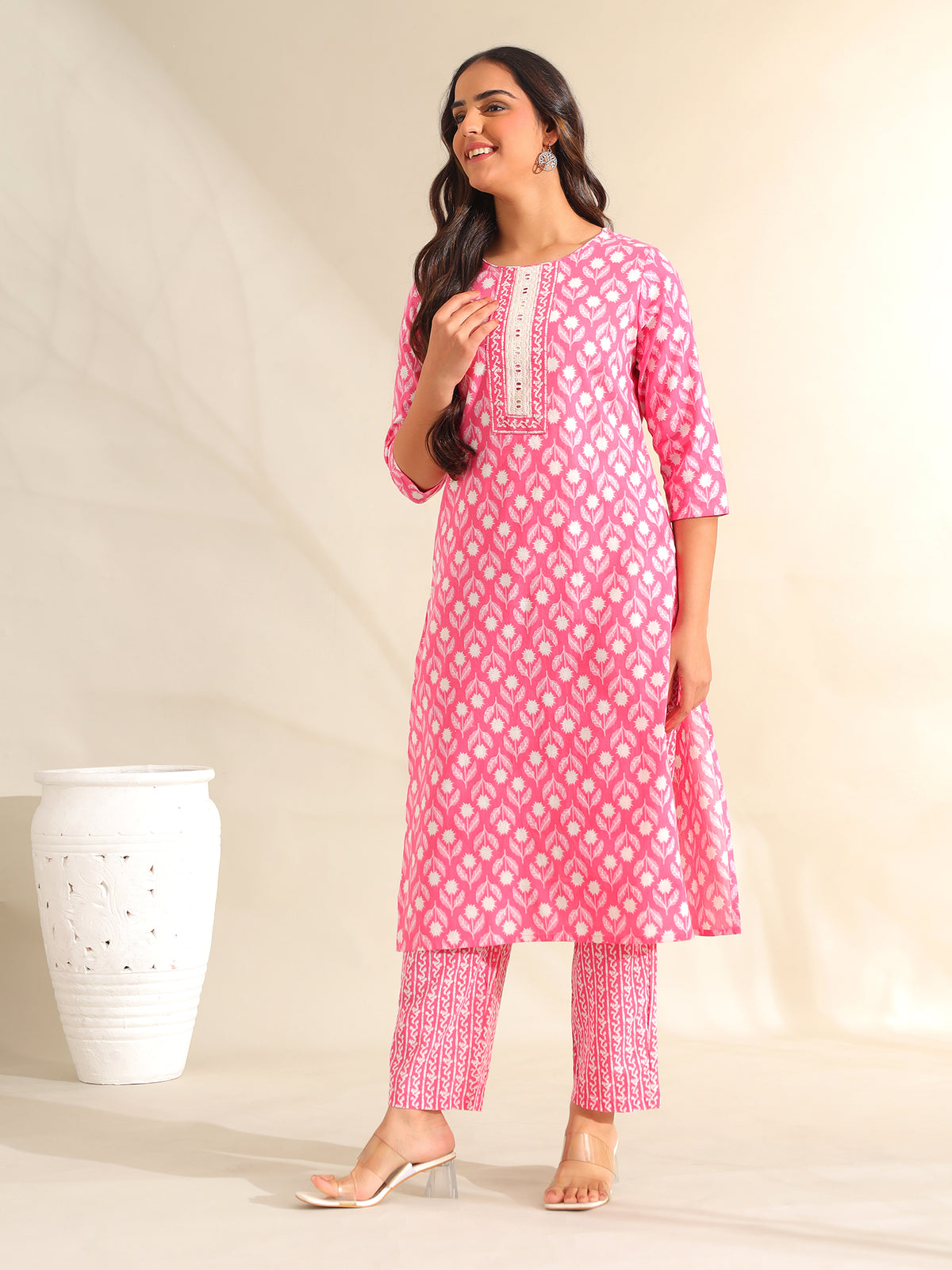 Amrita Fuchsia Garden Suit Set