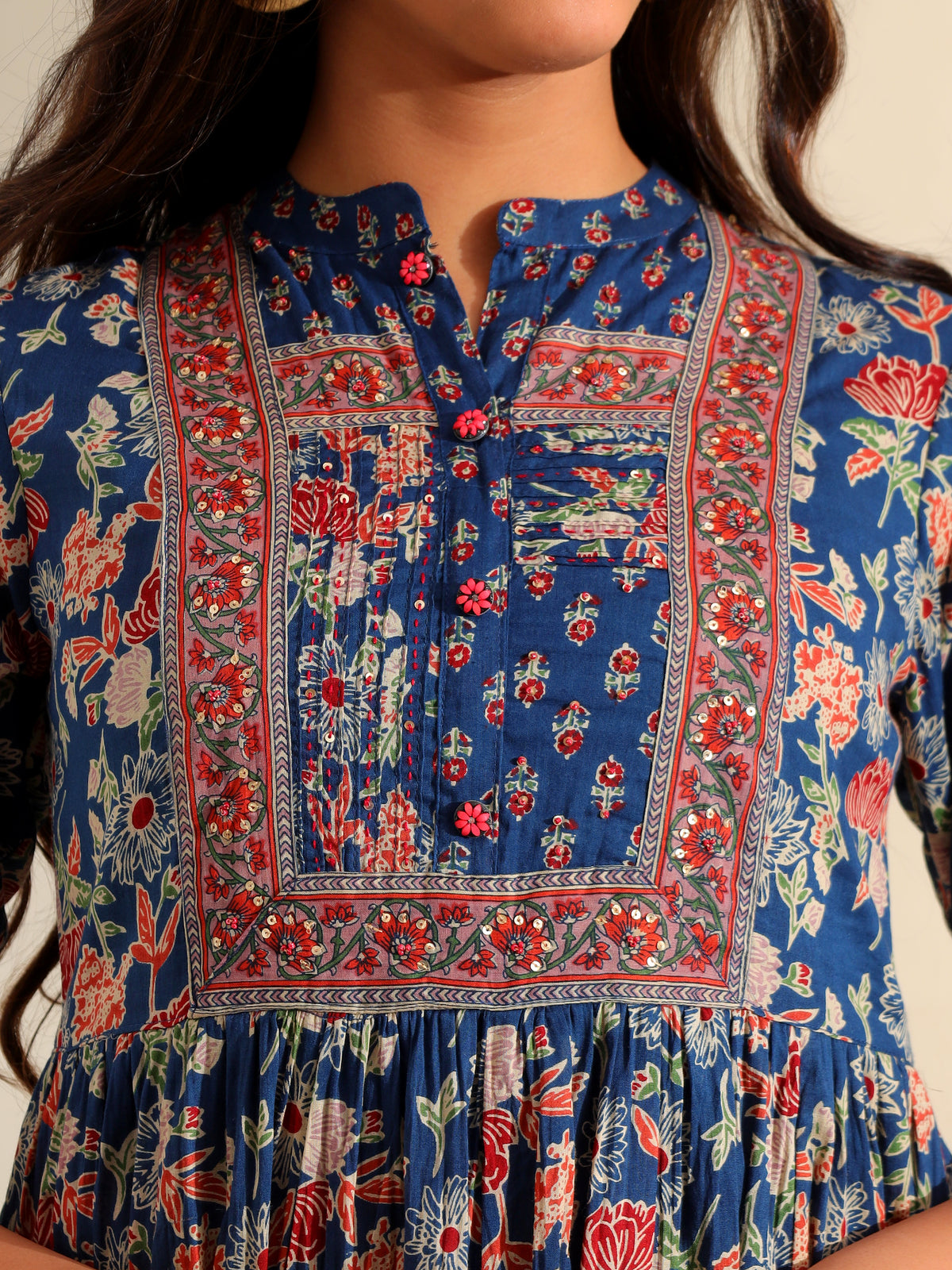 Ziva Indigo Botanical Anarkali