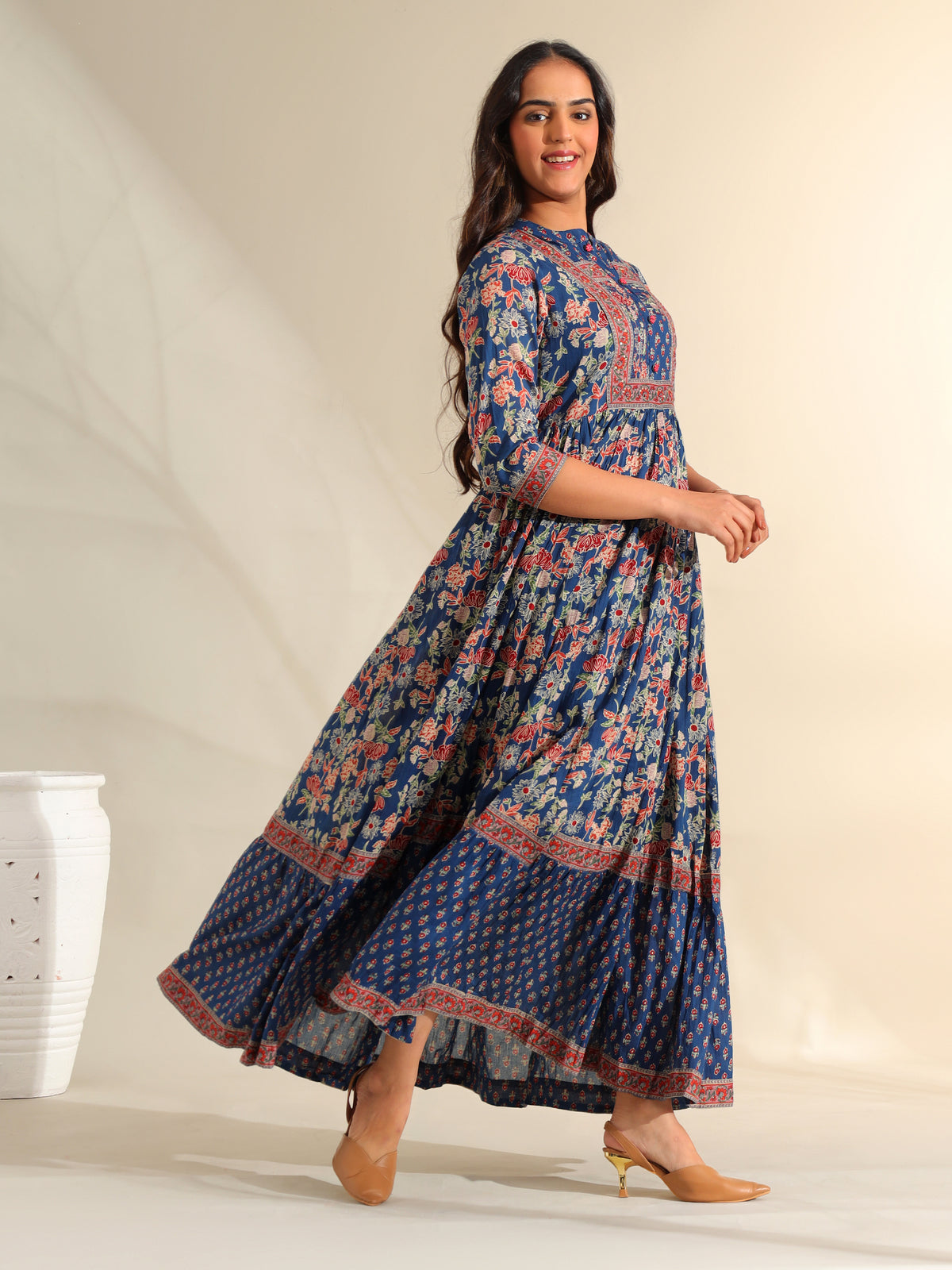 Ziva Indigo Botanical Anarkali