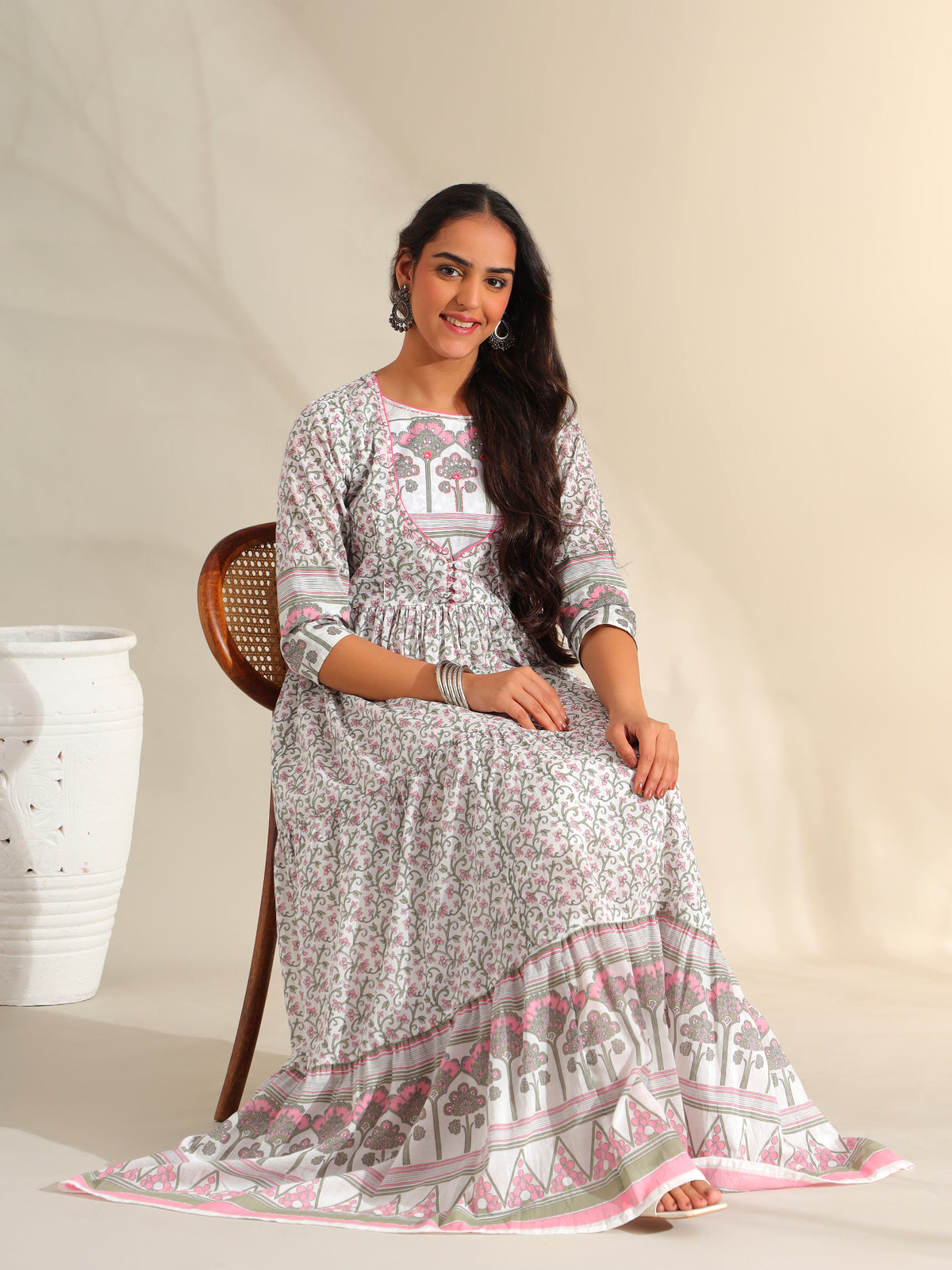 Mihika Tiered Floral Maxi Dress