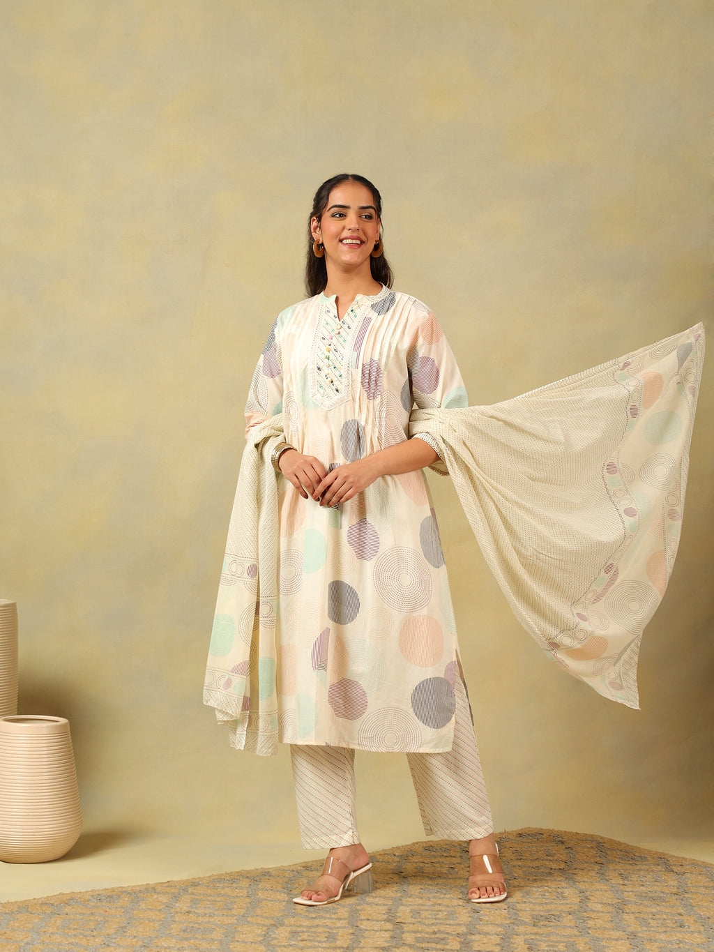 Pari Pastel Orb Print Suit Set