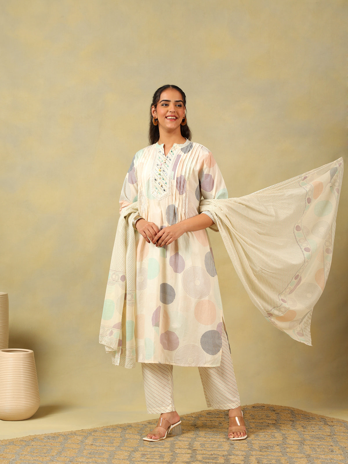 Pari Pastel Orb Print Suit Set