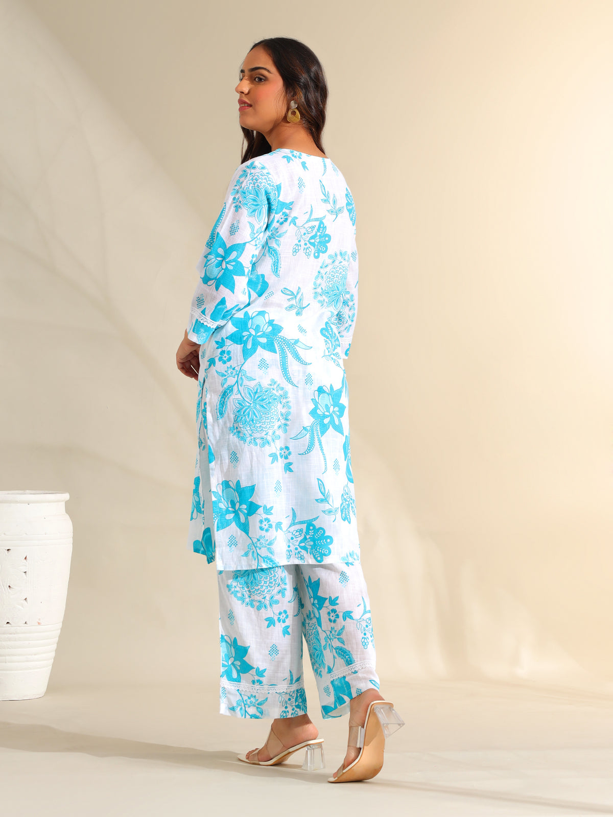 Diya Azure Floral Dream Kurta Set