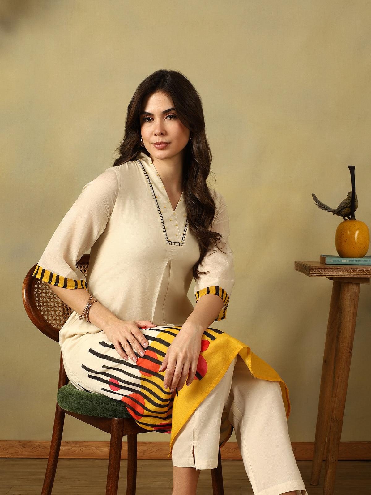 Mamicha Cream Kurta Set